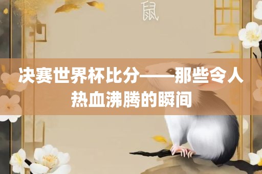 决赛世界杯比分——那些令人热血沸腾的瞬间眉山市正发家政服务有限公司