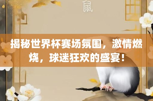 揭秘世界杯赛场氛围，激情燃烧，球迷狂欢的盛宴！